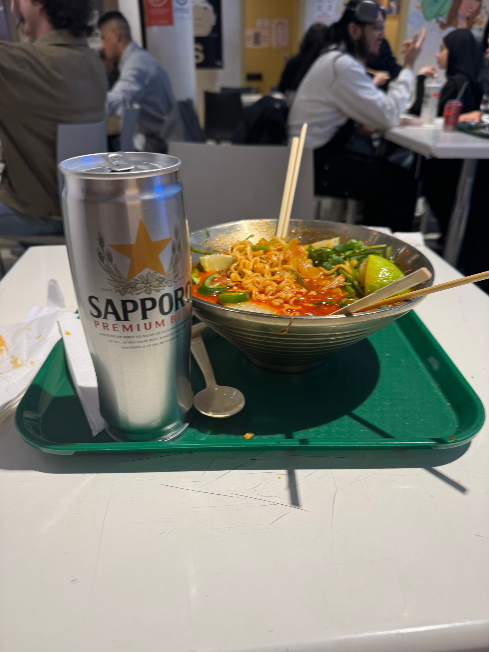 Naturally it was accompanied by a Sapporo 